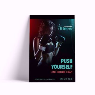 24x36 inch custom wholesale full color poster leaning against the wall