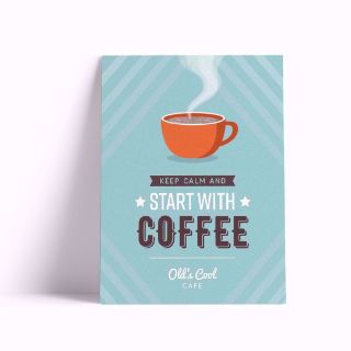 18 x 24 inch custom full color wholesale poster leaning against the wall with milk bottle vase